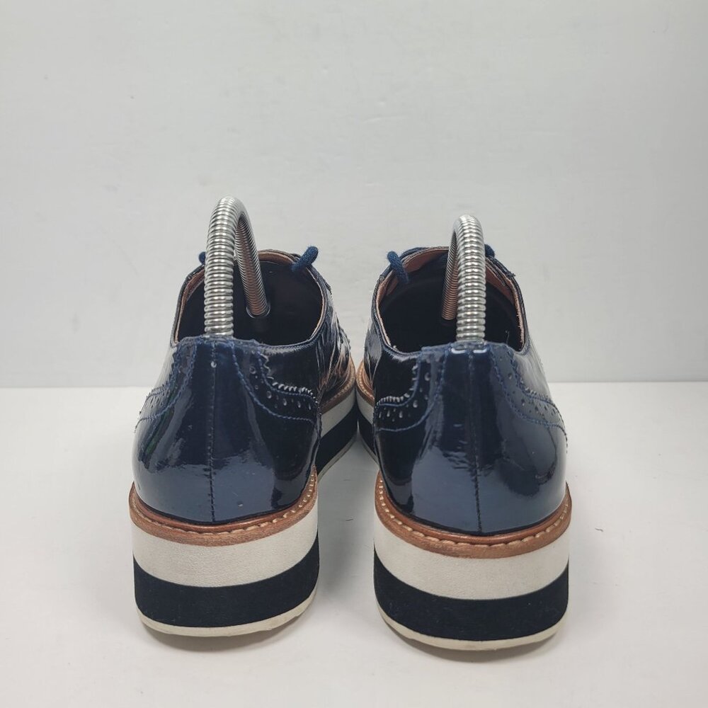 Halogen X Atlantic Pacific Women's Navy Patent Platform Oxford US Size 8M - Picture 4 of 8